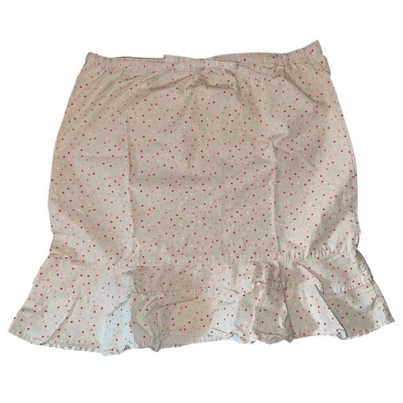 Y2K Cream Pink Polka Dot Ruffle Hem Mini Skirt - Picture 1 of 5